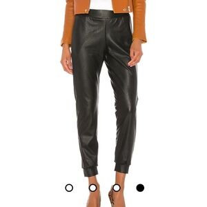 Commando Womens black faux leather joggers M